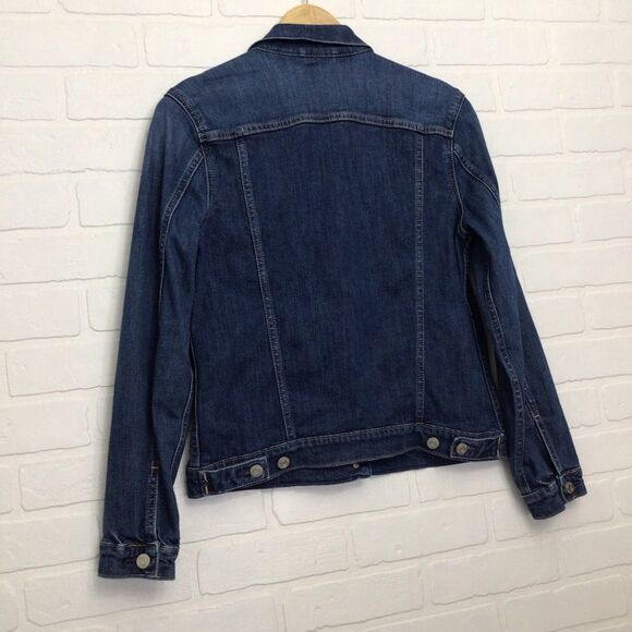 𝅺gap trucker style jeans jacket stretchy cotton blend blue denim small - Picture 5 of 13